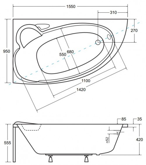 Besco Finezja Nova  155x95 см