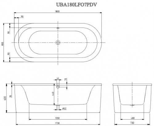 Villeroy & Boch Loop & Friends 180x80 UBA180LFO7PDV01