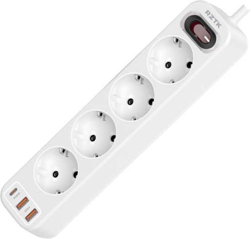 RZTK Power Strip 4+2 USB-A (QC 3.0)+USB-C (PD20W)