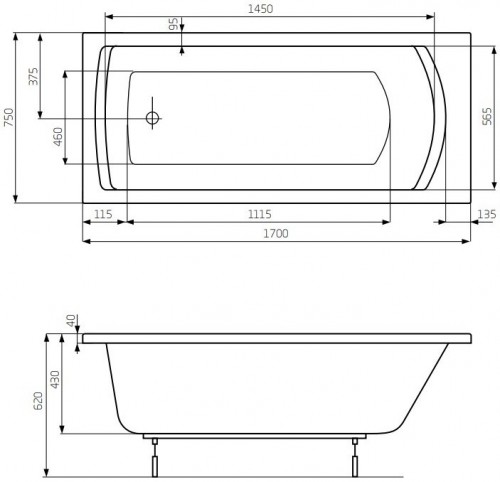 Roca Linea 170x75 A24T047000