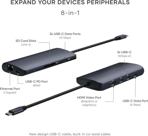 Satechi USB-C Multiport Adapter 8K With Ethernet V3