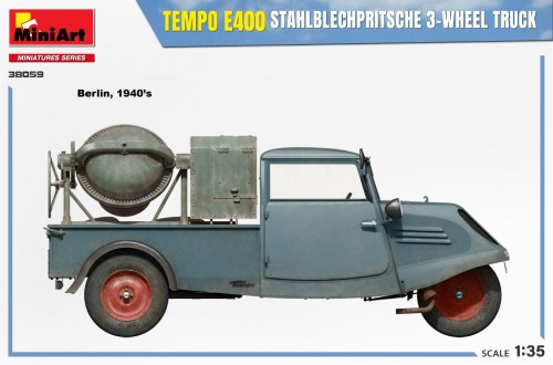 MiniArt Tempo E400 Stahlblechpritsche 3 Wheel Truck (1:35)