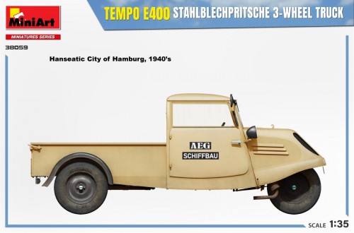 MiniArt Tempo E400 Stahlblechpritsche 3 Wheel Truck (1:35)