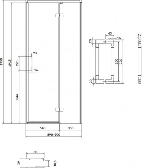 Cersanit Larga 90x195 S932-116