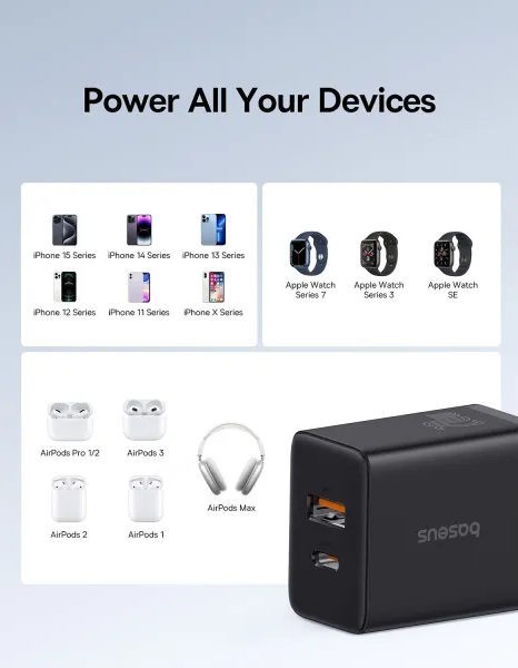 BASEUS Cube Fast Charger C+U 20W