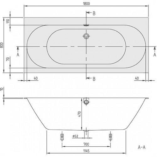 Villeroy & Boch Oberon 2.0 180x80