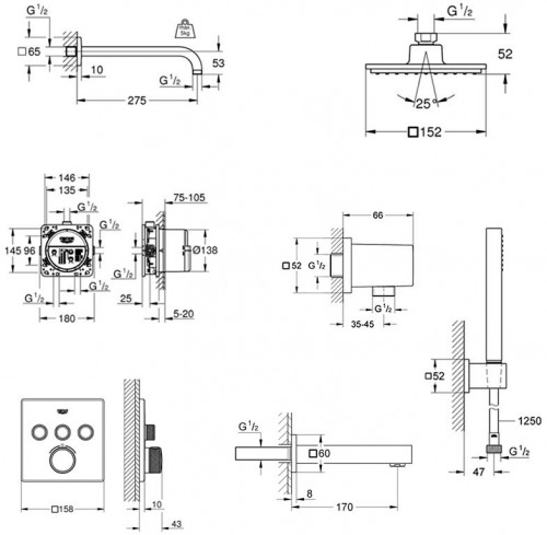 Grohe Grohtherm SmartControl Cube 23409