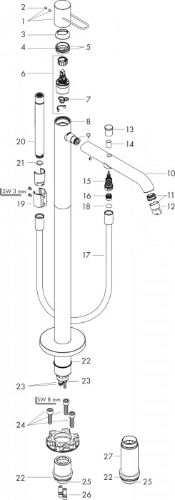 Axor Uno 38442000