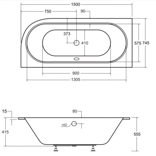 Besco Avita Slim 150x75 WAV-150-NPS