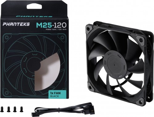 Phanteks M25 PWM 120mm Black Fan Single