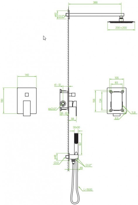 Laveo Kvadrato BLQ 002P