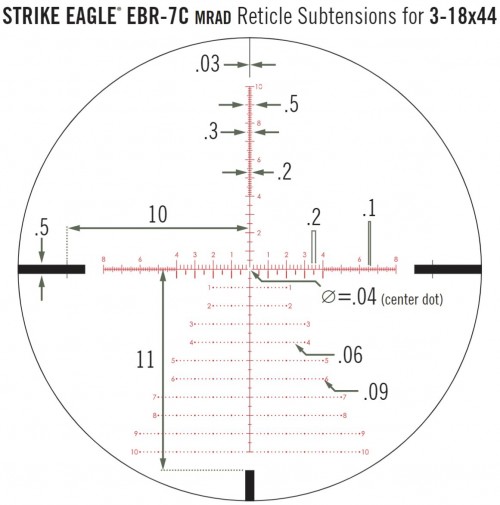 Vortex Strike Eagle 3-18x44 FFP EBR-7C (MRAD)