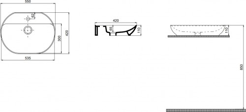 Quarter Bath Smooth Line 55 70SM23055.00.1.3.01