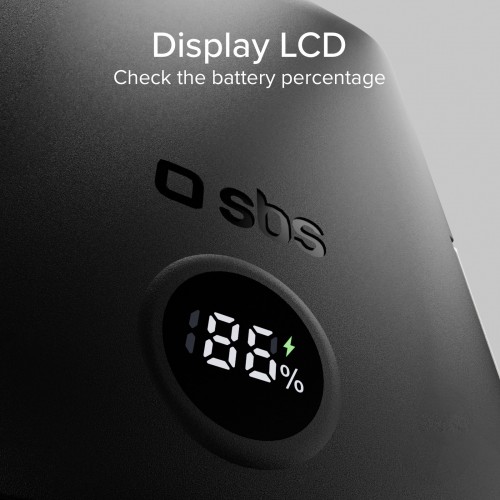 SBS Wireless Power Bank with Stand and LCD 10000