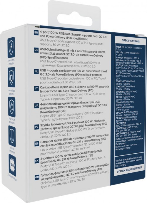 Gembird TA-UC-PDQC100LCD-01
