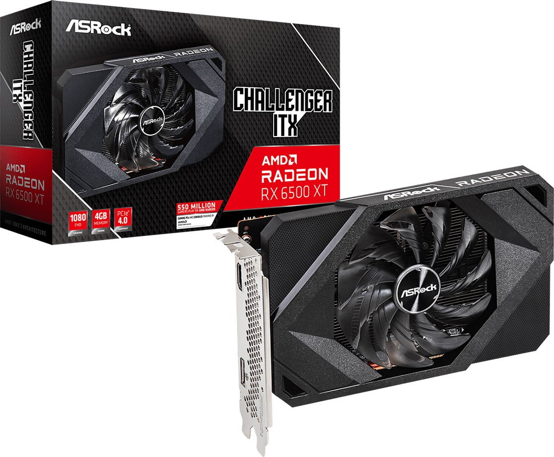 Видеокарта ASRock Radeon RX 6500 XT Challenger ITX 4GB