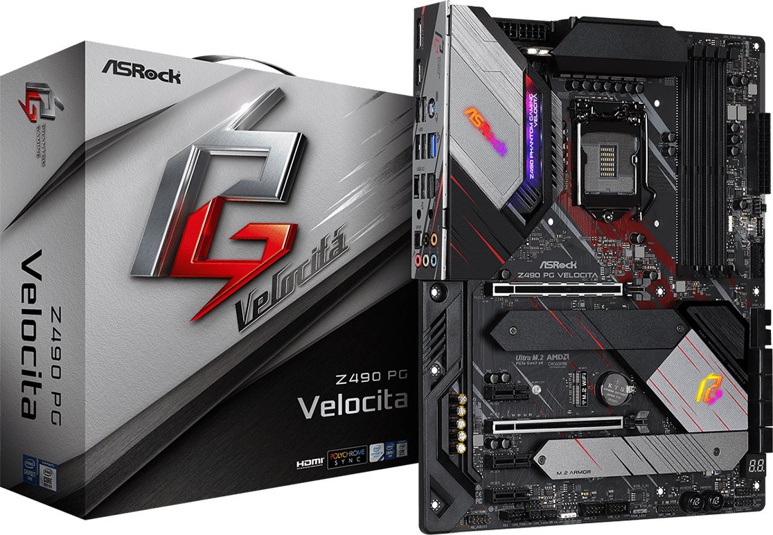 Материнская плата ASRock Z490 PG Velocita (90-MXBBT0-A0UAYZ)