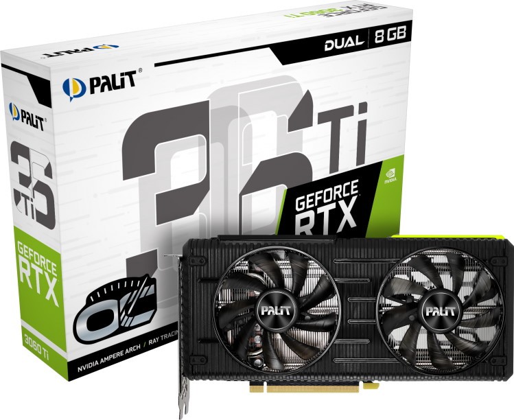 Видеокарта Palit GeForce RTX 3060 Ti Dual OC V1 LHR (NE6306TS19P2-190AD LHR)