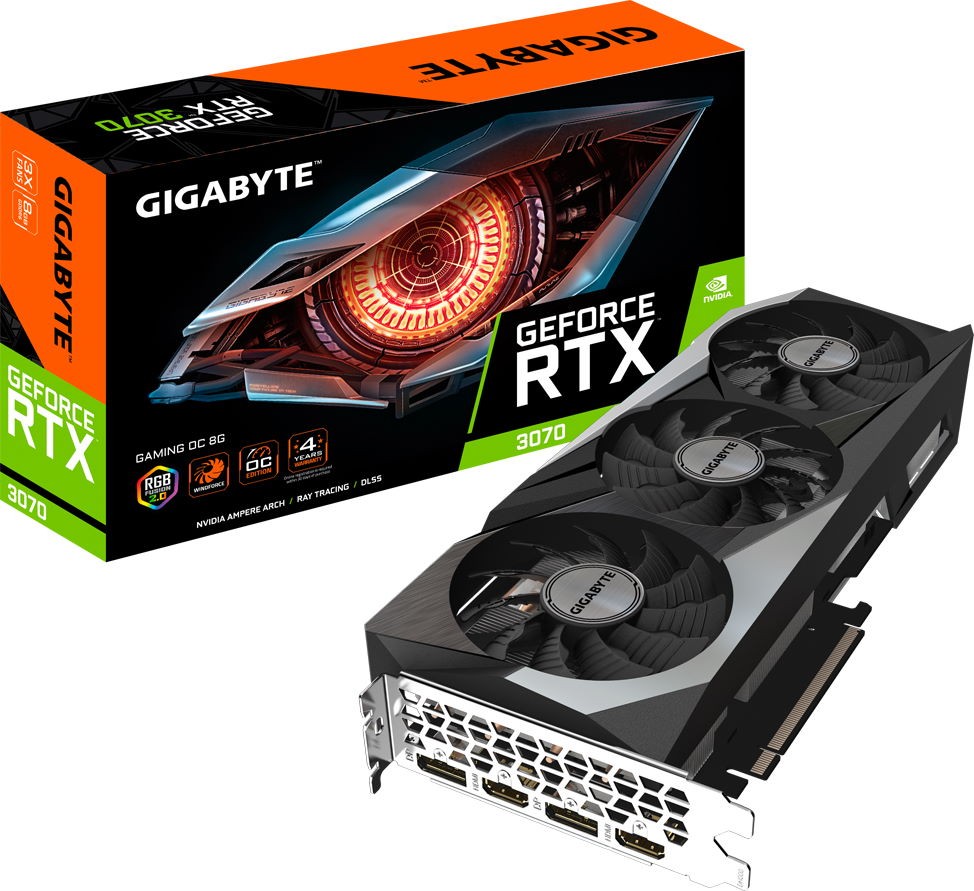 Видеокарта Gigabyte GeForce RTX 3070 GAMING OC LHR 8G (GV-N3070GAMING OC-8GD 2.0 LHR)