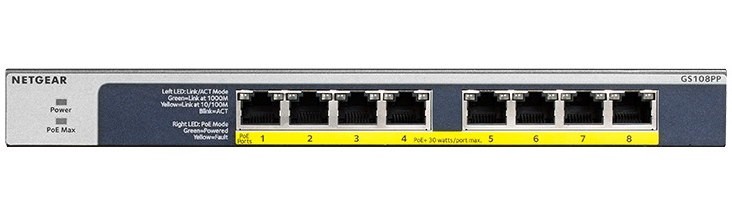 Коммутатор NETGEAR GS108PP (GS108PP-100EUS)