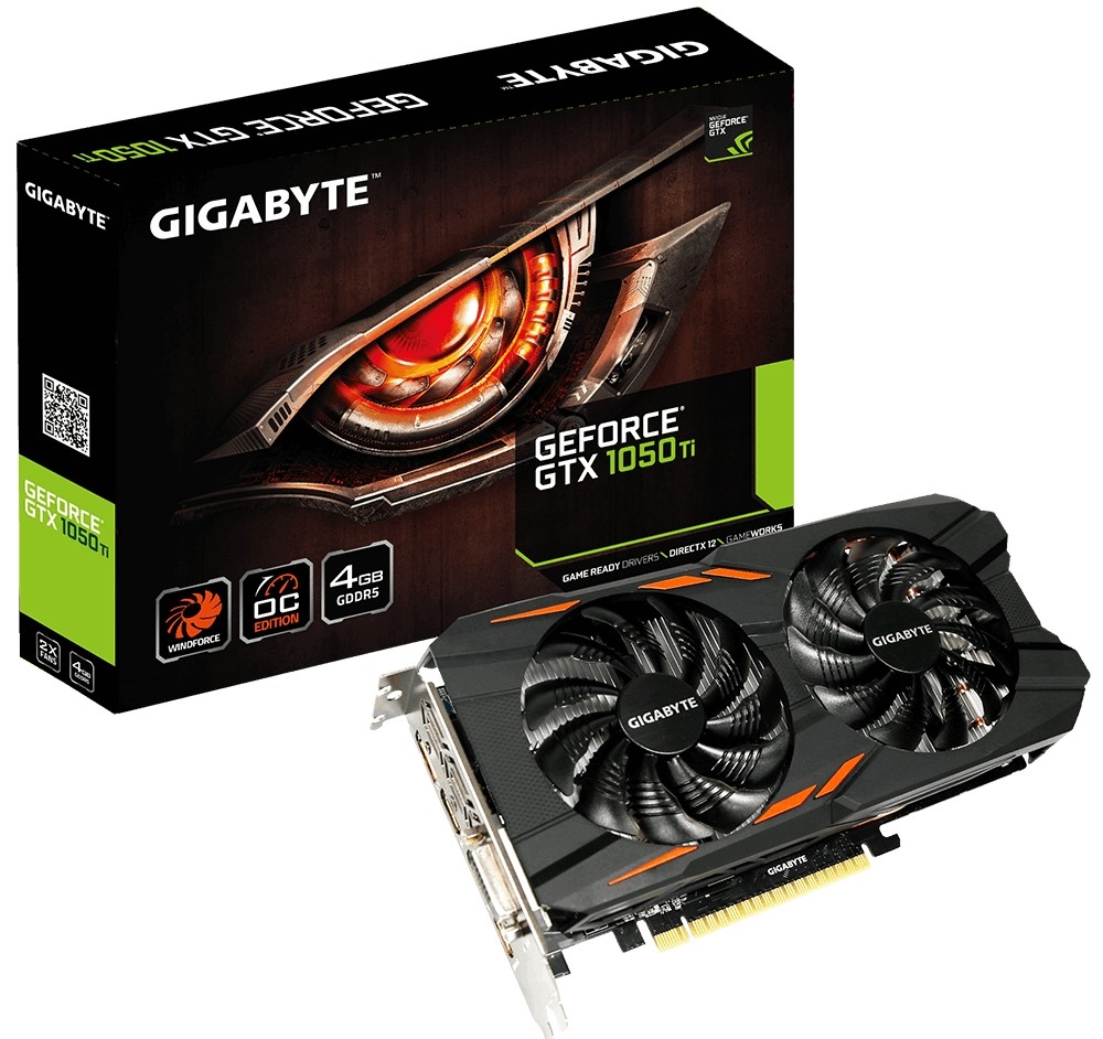 Видеокарта Gigabyte GeForce GTX 1050 Ti Windforce OC 4G (GV-N105TWF2OC-4GD)
