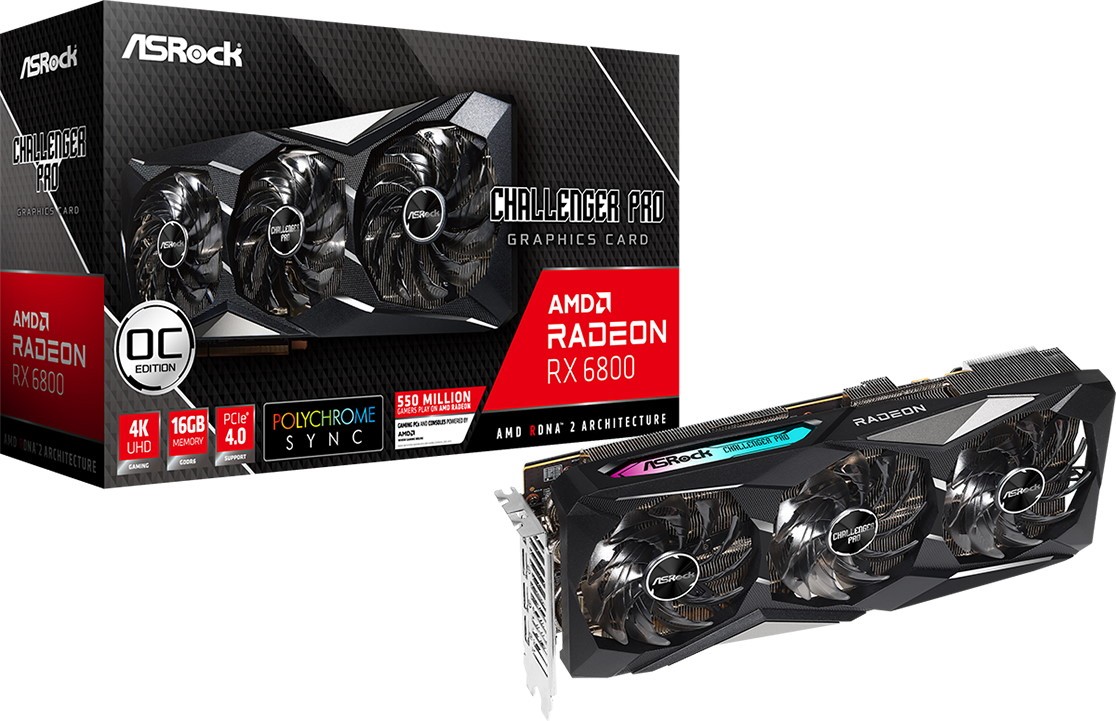 Видеокарта ASRock Radeon RX 6800 Challenger Pro 16G OC
