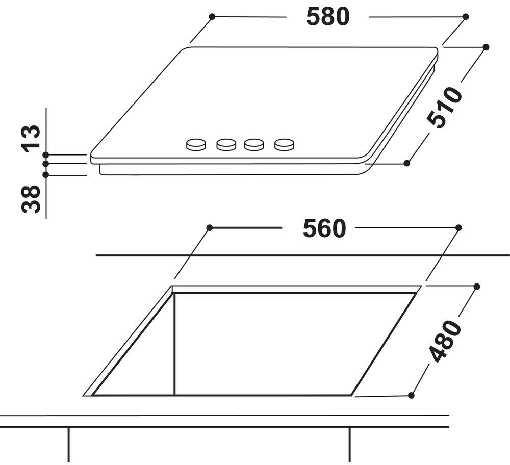 Варочная поверхность Indesit THP 641 W/IX/I нержавейка