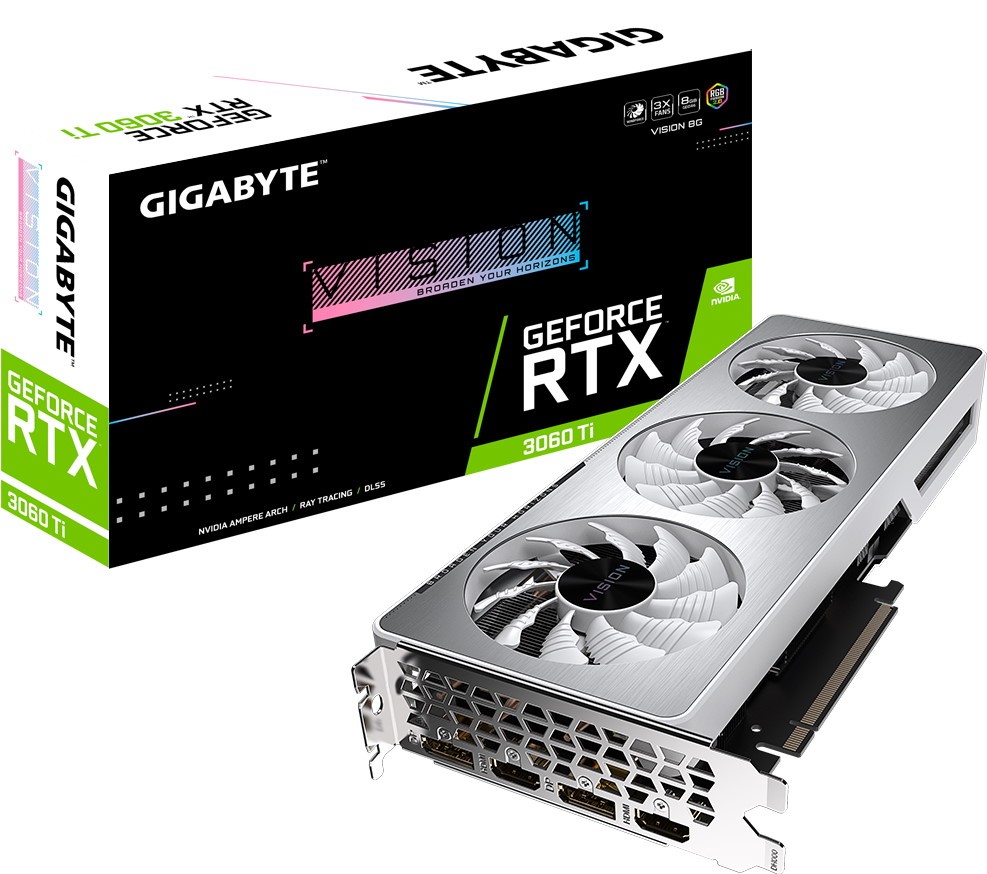 Видеокарта Gigabyte GeForce RTX 3060 Ti VISION LHR 8G (GV-N306TVISION-8GD)