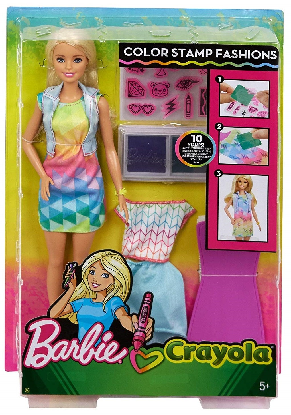 barbie crayola color stamp fashions