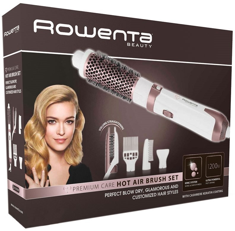 Rowenta Premium Care Hot Air Brush CF7830 (CF7830F0) - купить фен-щетка:  цены, отзывы, характеристики \u003e стоимость в магазинах Казахстана: Алмата,  Нур-Султан (Астана), Шымкент