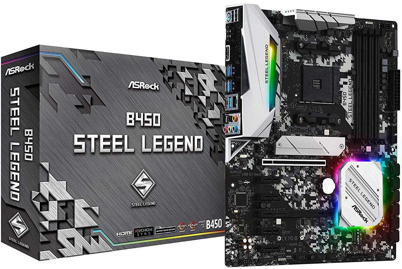 Материнская плата ASRock B450 Steel Legend (90-MXBA00-A0UAYZ)