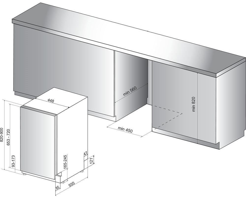 Встраиваемая посудомоечная машина Hotpoint-Ariston HSIO 3O23 WFE. Обзоры,  инструкции, ссылки: Hotpoint-Ariston HSIO 3O23 WFE