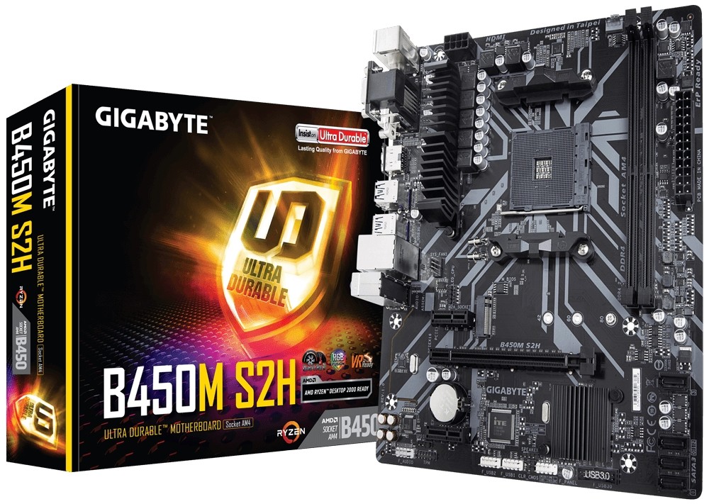 Материнская плата Gigabyte B450M S2H rev. 1.0