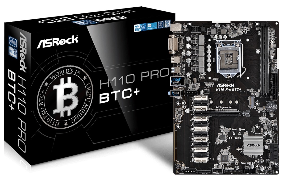Материнская плата ASRock H110 Pro BTC+