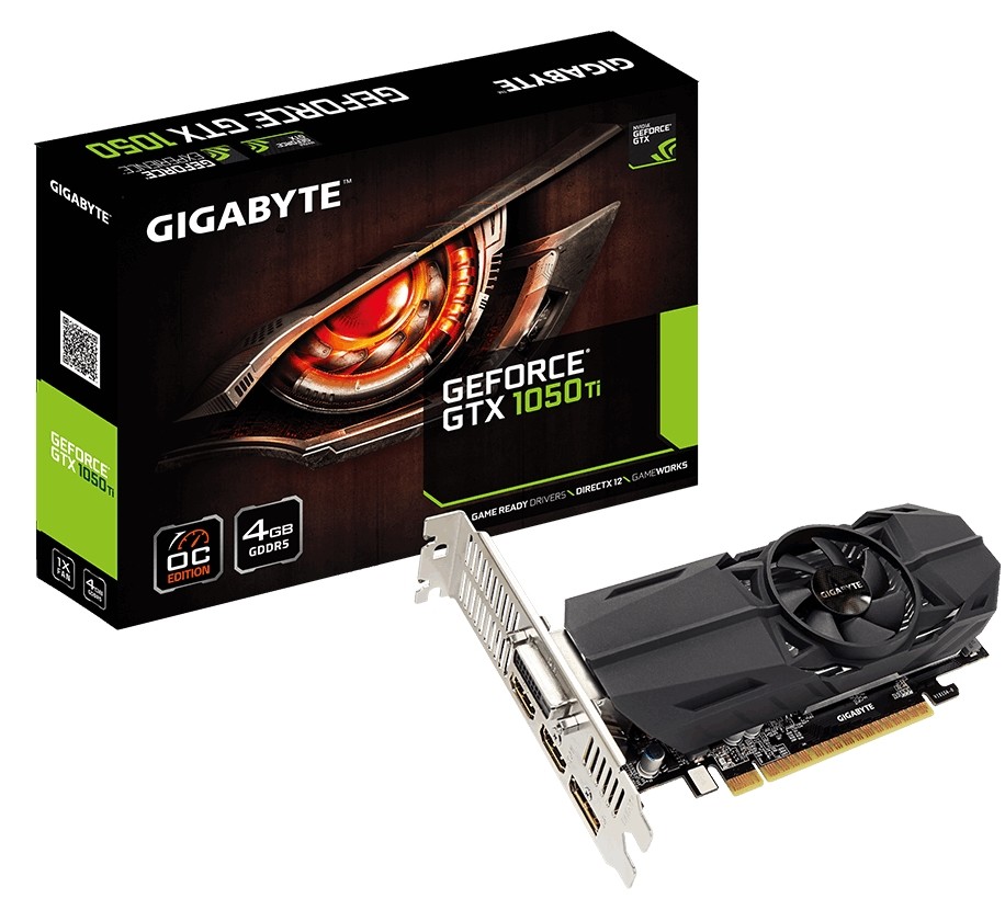 Видеокарта Gigabyte GeForce GTX 1050 Ti OC Low Profile 4G (GV-N105TOC-4GL)