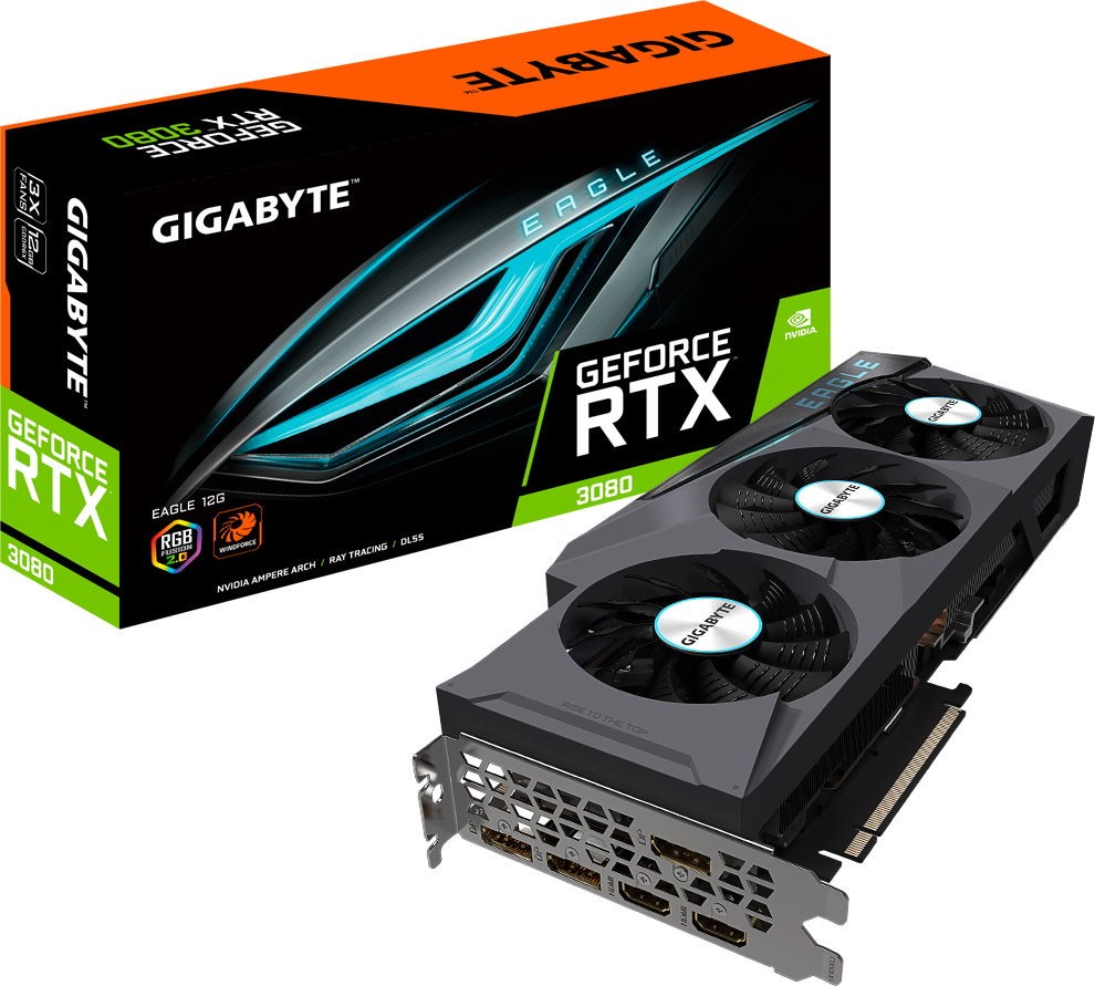 Видеокарта Gigabyte GeForce RTX 3080 EAGLE 12G LHR (GV-N3080EAGLE-12GD)