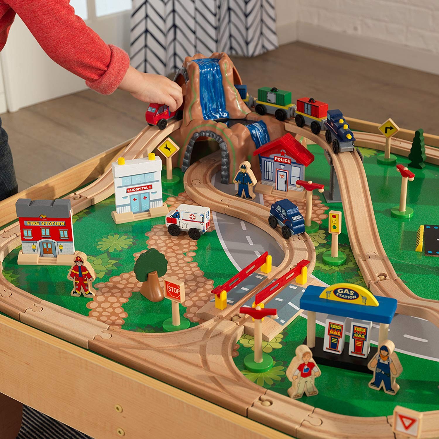 kidkraft waterfall mountain train table