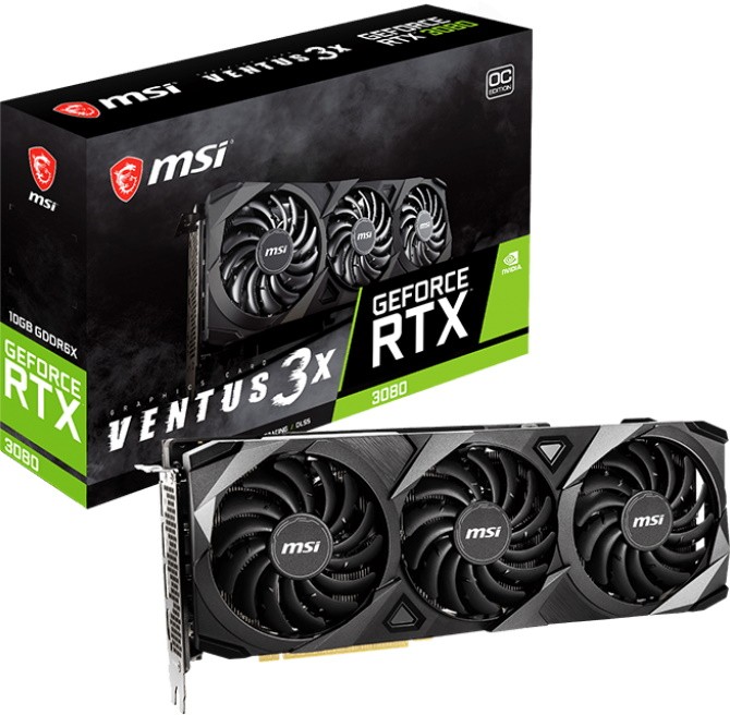 Видеокарта MSI GeForce RTX 3080 VENTUS 3X 10G OC