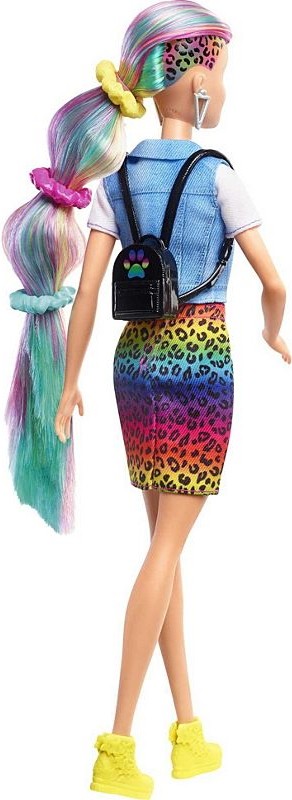 leopard rainbow hair barbie